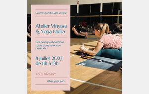 ATELIER YOGA SAMEDI 8 JUILLET 11H-13H