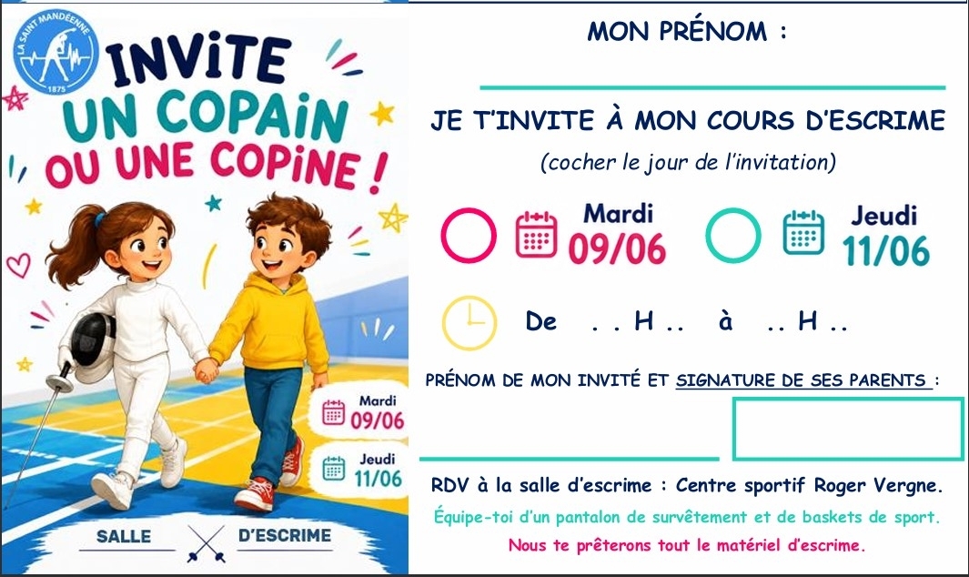 ESCRIME : SOIRÉE COPAIN/COPINE
