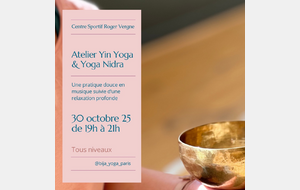 ATELIER YOGA JEUDI 30 OCTOBRE 2025