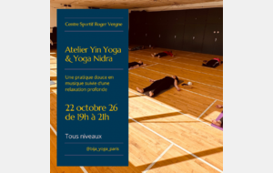 ATELIER  YIN YOGA ET YOGA NIDRA