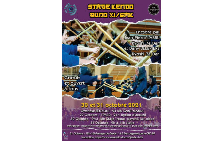 Stage de Kendo du 30 au 31 octobre 2021